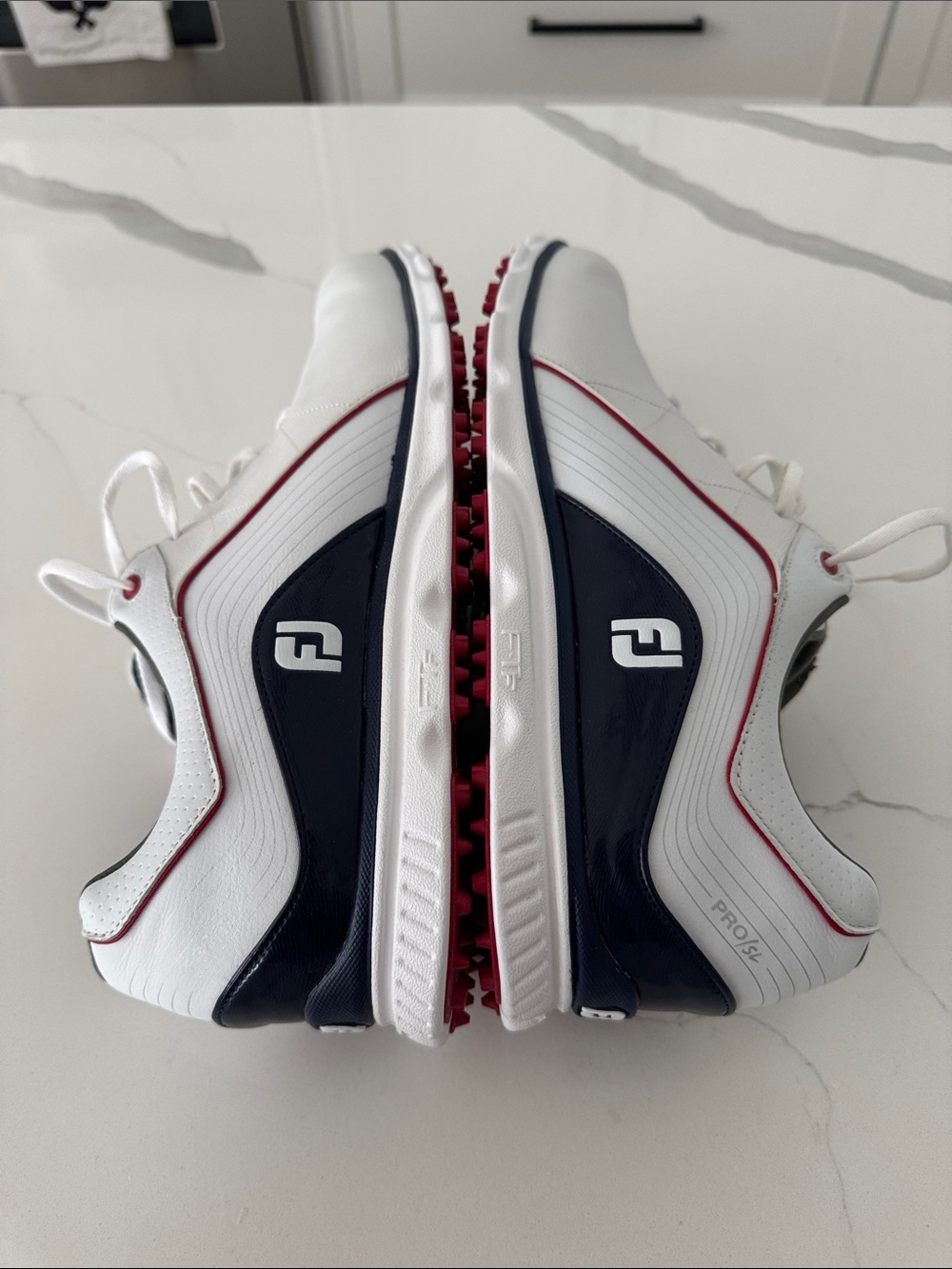 FootJoy White Navy Red Men's Athletic Golf Shoes